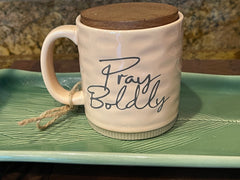 Inspirational Candle Mug - Pray Boldly (Scripture featured on opposite side)